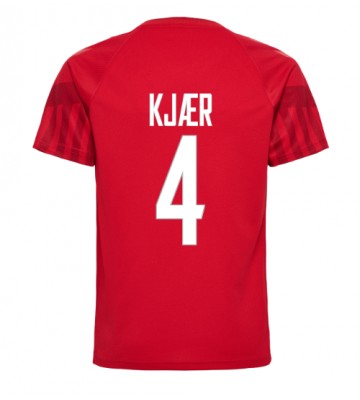 Danmark Simon Kjaer #4 Hjemmedrakt VM 2022 Kortermet